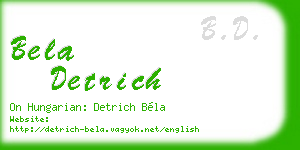 bela detrich business card